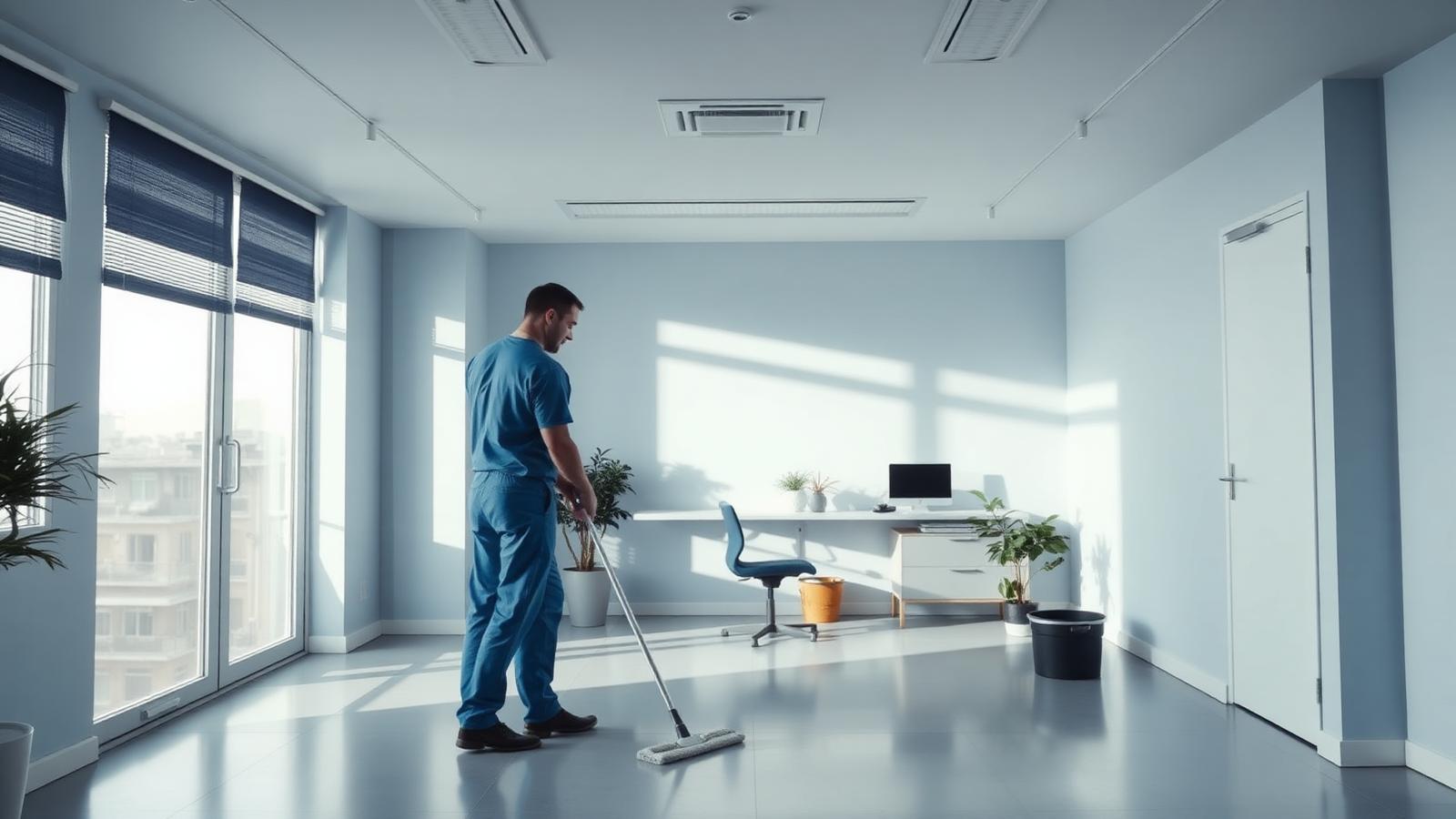 Professionell städning i ljus modern miljö